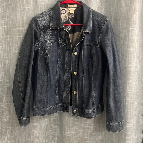 Boho embroidered jean jacket - Picture 1 of 10